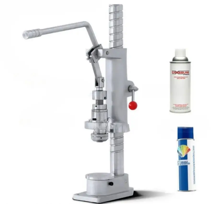 Manual Aerosol Can Sealing Capping Machine for Mousse Sunscreen Spray Gas Tank Bottle-Metal Packaging