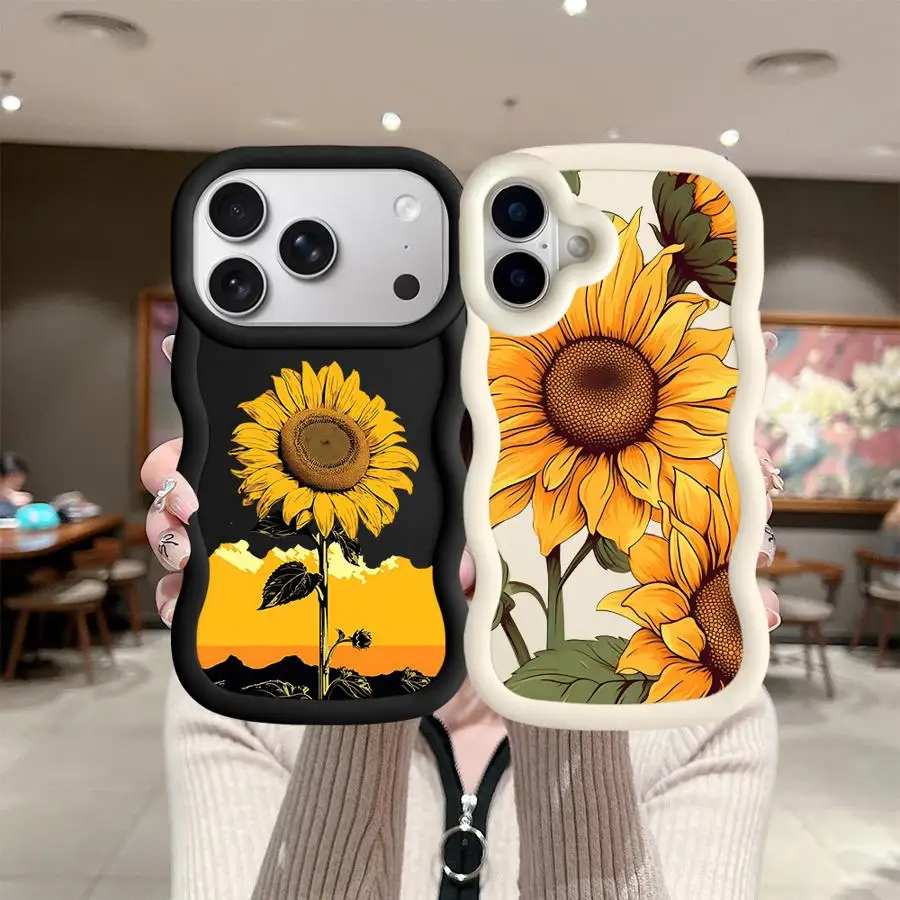 

Чехол с подсолнухом для iPhone 12, 16 Pro Max 13 17 Air 11 15 Plus XR 14 8, мягкий чехол для телефона