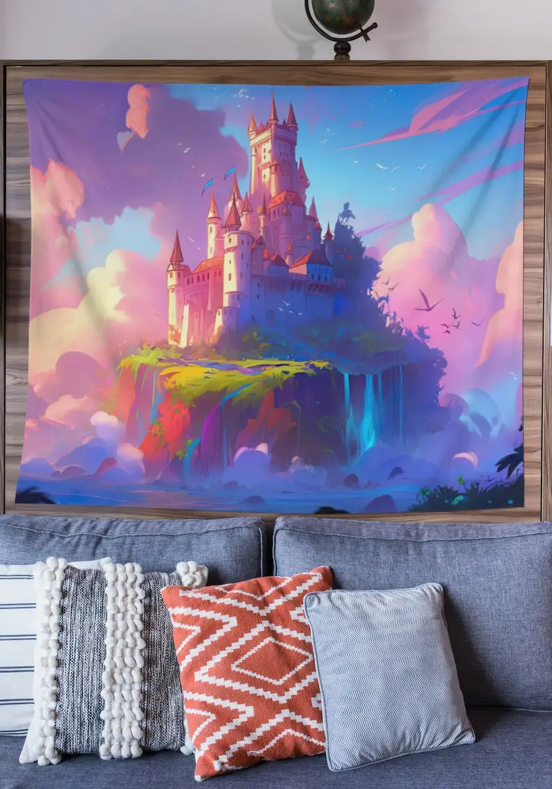 Fantasy Tapestry, Otherworldly Landscape Wall Art Striking Sci-Fi Tapestry Gift, Wall Hanging for Living Room Bedroom