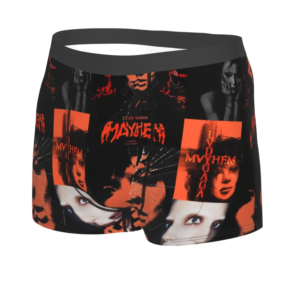 Lady Gaga Mayhem Music Singer Underwear Men Sexy Print Customized Boxer Shorts Panties