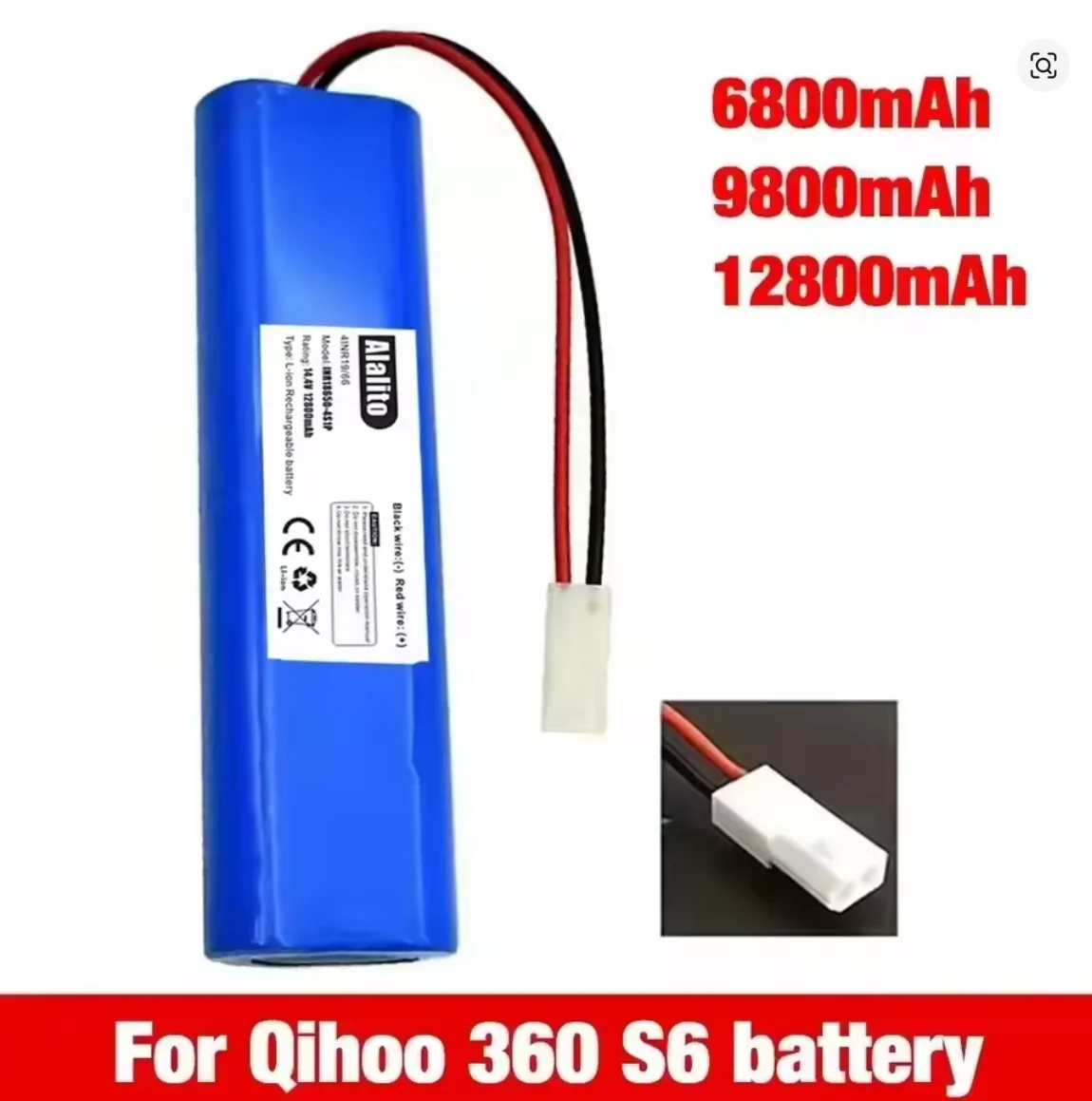 14.8V 12800mAh Battery Pack for Qihoo 360 S6 Robotic Vacuum Cleaner Spare Parts Accessories Replacement Batteries.