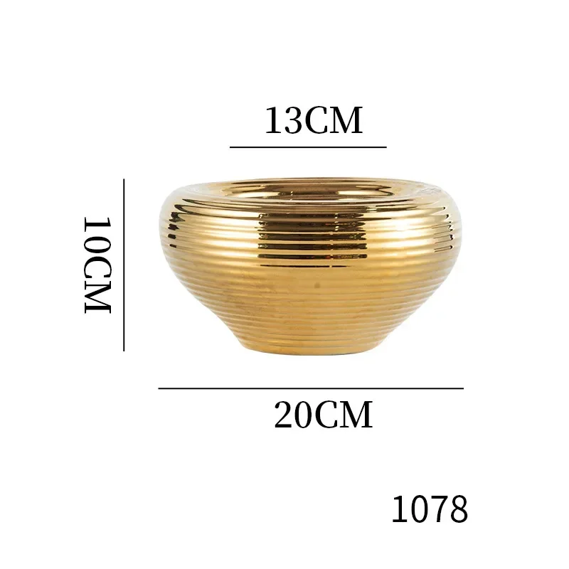Electroplated Ceramic Flower Pot Hydroponics Flowerpot Plant Pots Succulent Decoration Vase Garden Planters