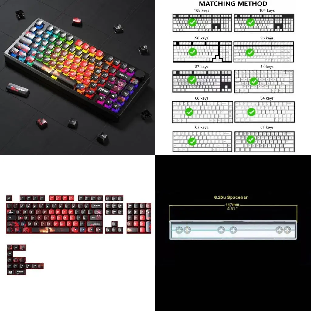 

Universal 119 Keycaps Compatibles Most Keyboards Backlit Game theme