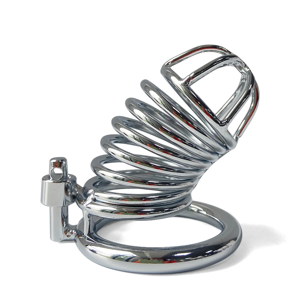 Male Chastity Device Stainless Steel Cock Cage Hollow Breathable Penis Sleeve Erotic Urethral Lock Ring Adult Sex Toys for Men