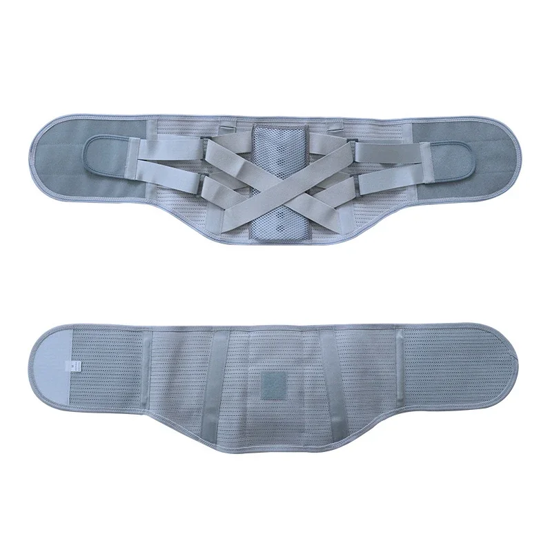 

Gray Bone Pattern Soft Elastic Waist Corrector Breathable Material Lumbar Support Compression Pain Relief Protective Waist Strap