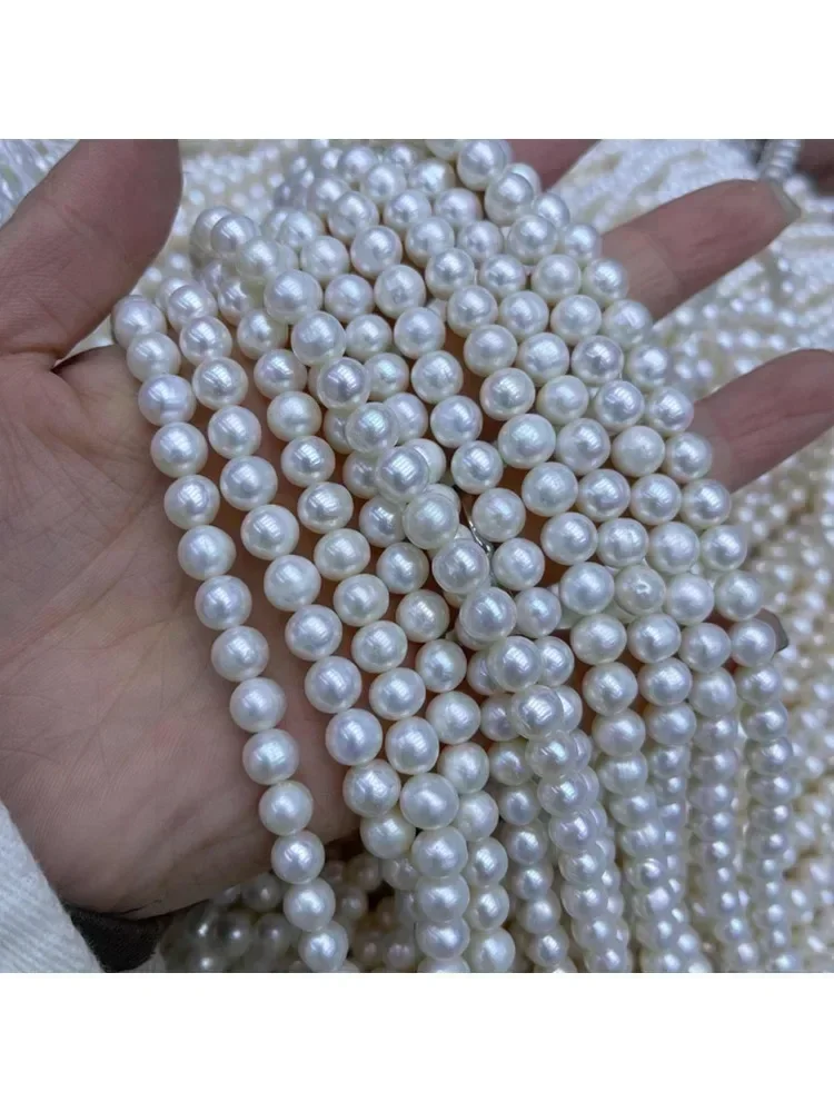 AAA Hoge kwaliteit nabij-ronde natuurlijke zoetwaterparel kralen voor sieraden maken benodigdheden DIY ketting armband accessoire - afbeelding 2