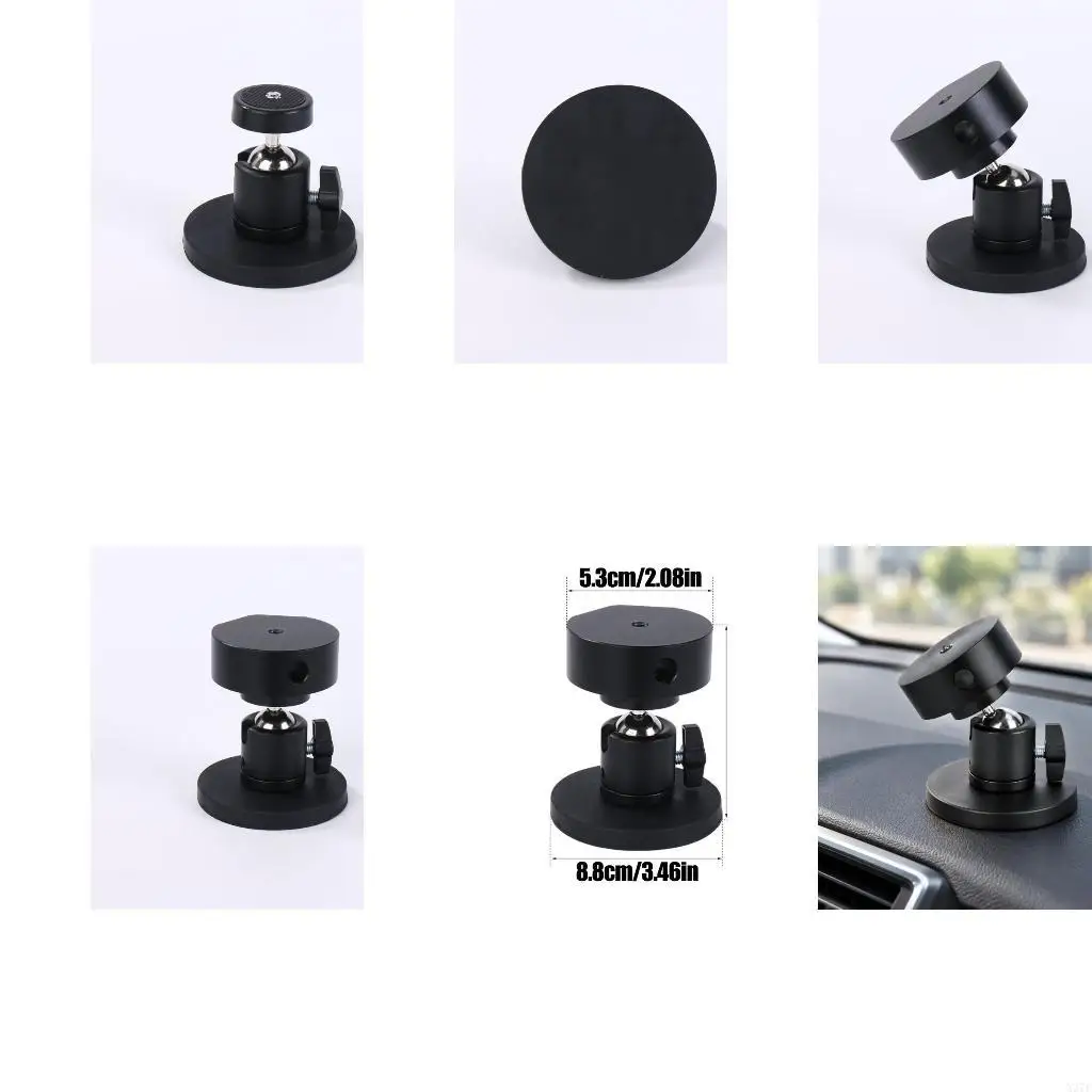 Aluminum Metal Equipment Mount with Padded Contact Base, Ball Head Positioning, and No-Drill Placement on Car X37F