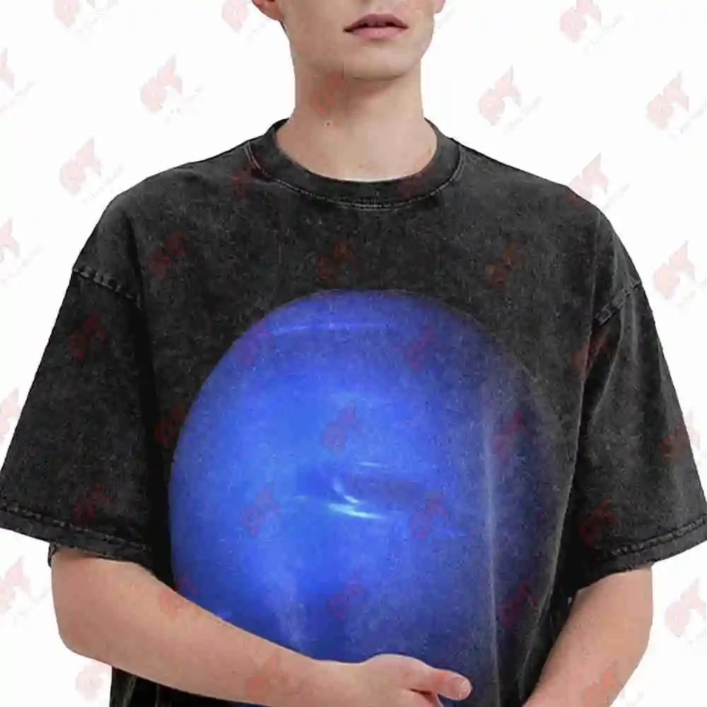 Neptune Astronomy Space Vintage Washed Tee Pure Cotton T-Shirt