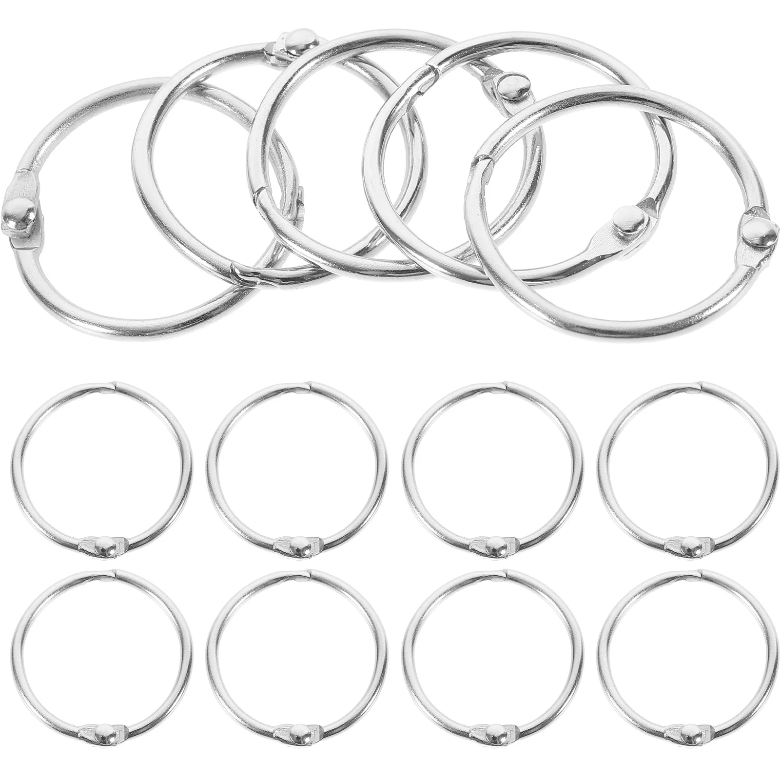 20pcs Metal Binder Rings 25Mm Round For Index Cards Flash Cards Diy Craft Scrapbook Office Supplies Binding Rings