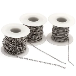 REGELIN 10m/Roll Dia 1.5mm 2mm 2.4mm Beaded Ball Stainless Steel Chain Bulk Jewelry Chains for Necklaces Jewelry Making Supplies