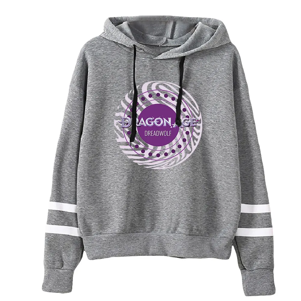 Sweat à capuche unisexe Dragon Age Dreadwolf Game, manches PVD, sans poche, barres parallèles, vêtements Harajuku pour femmes et hommes, 2023