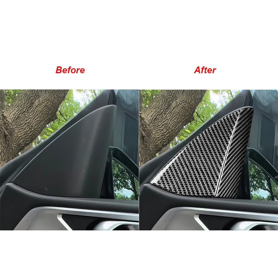 Car A Pillar Speaker Decoration Stickers For BMW 4 Series M4 2021 up Real Carbon Fiber Interior Accessories 4pcs/set