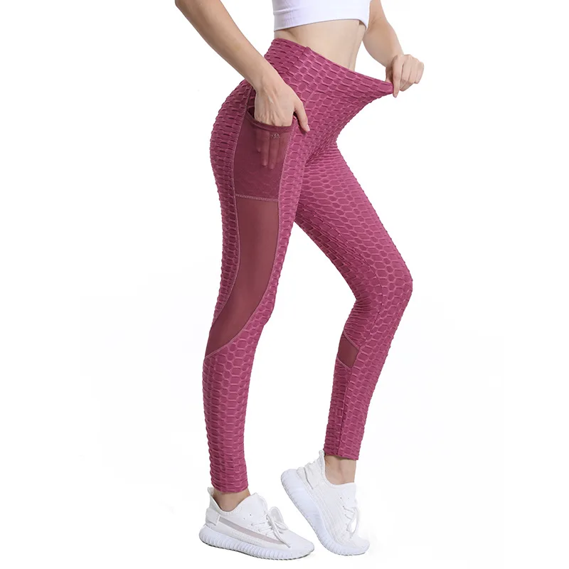 New Women Leggings Yoga Clothing Mesh Yoga Pants High Waist Hip Leggings Fitness Sport Woman Tights Pants Women