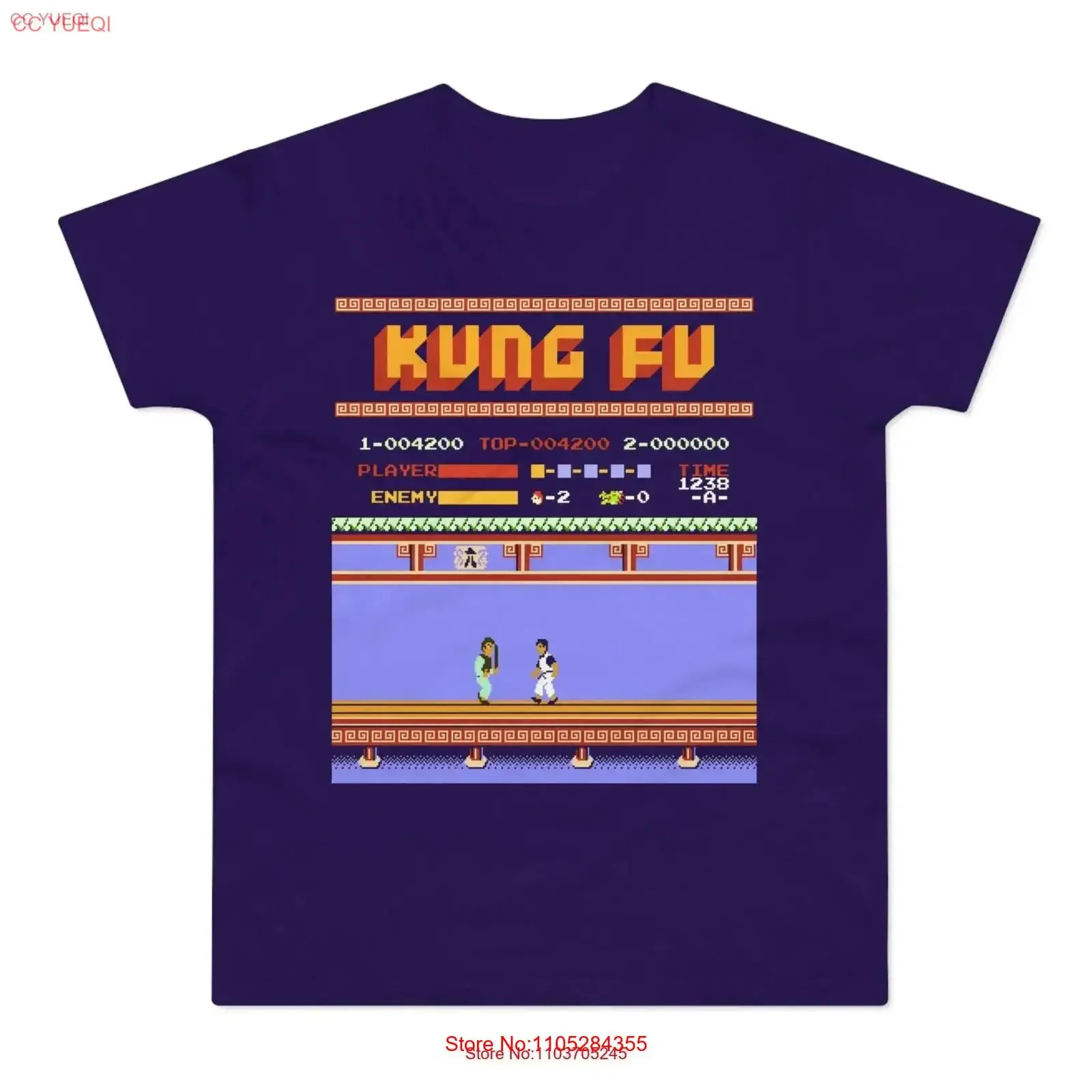 Kung Fu stage 1 screen poster Arcade NES Famicom game 8 bit classic vintage all sizes Single Jersey Men's T shirt vintage