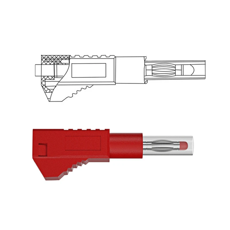 2Pcs Multi-Meter Test Leads Cable Jumper Wire Line Security 4Mm Banana Plug Retractable Test Tool Red Durable Black