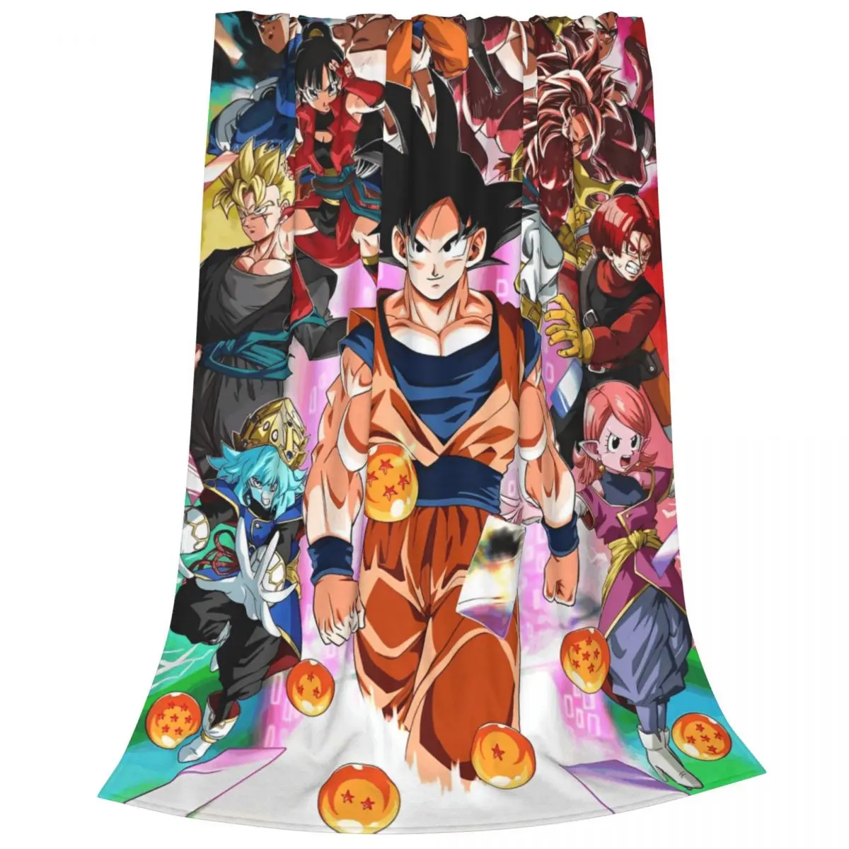 Mantas de franela de dibujos animados de Dragon Ball Z Japón DBZ Goku, mantas creativas para sofá, ropa de cama, salón, colcha de 125x100cm
