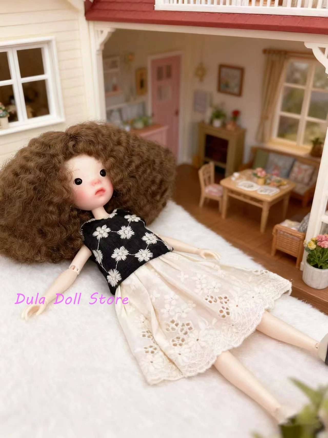 Dula 人形服ドレスパターンノースリーブベストスカートブライスランドアズランドウドゥ ob24 ob22 アゾンリカ 1/6 Bjd 人形