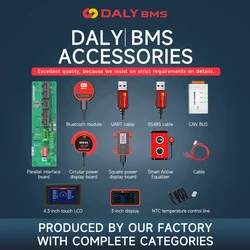 DALY Smart BMS Accessories USB to UART RS485 cable CANbus Box Power LCD Touch Screen 12V lighting board WNT Bluetooth