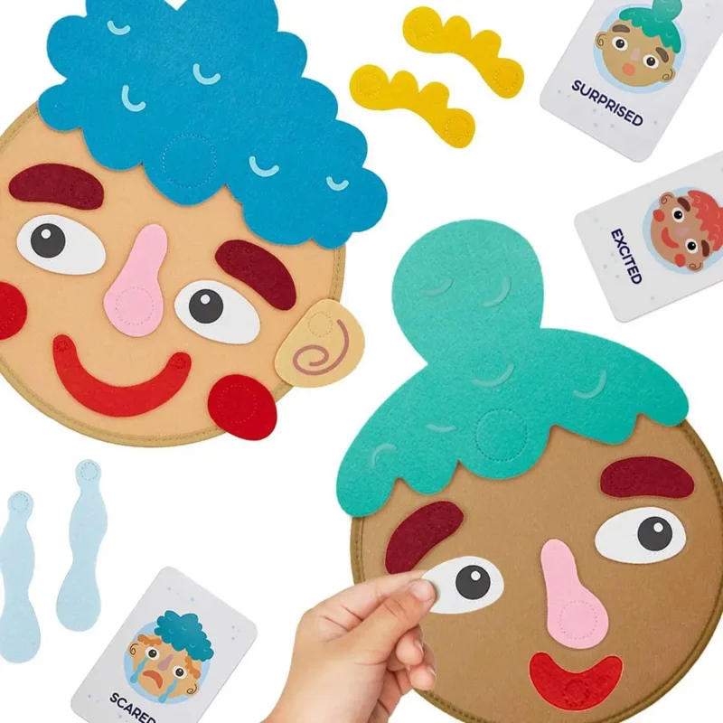 Kinder DIY emotionalen Gesichts ausdruck pädagogische Puzzles frühe Bildung Brettspiele mit 9 stücke Karten Spielzeug für Kinder