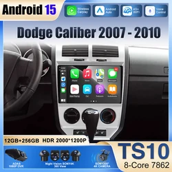 AUTO CPU Android 15 For Dodge Caliber 2007 - 2010 Autoradio GPS Navigation 5G wifi BT Car Multimedia Player Carplay No 2din DVD