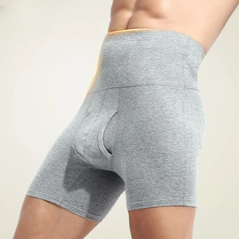 Bragas de algodón para hombre, Boxers cálidos de doble capa de cintura alta, pantalones de invierno de lana, pantalones cortos antidesgaste de talla grande, pijamas