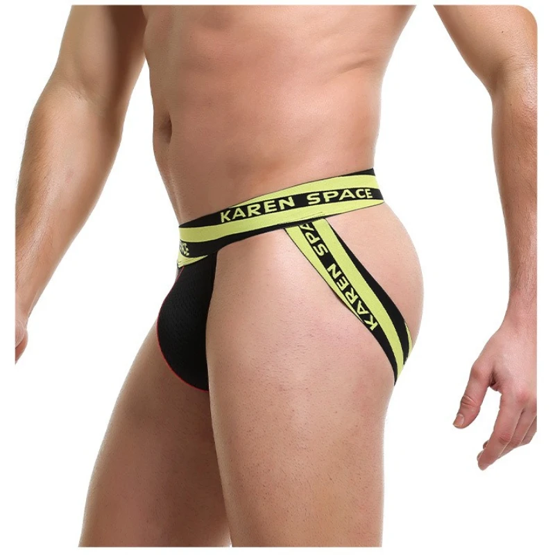

Men's Jockstrap Underwear Breathable Mesh Breathable Mesh Jock Straps Low-waist Hip Lift G-String Double Thong Hollow Butt Panty