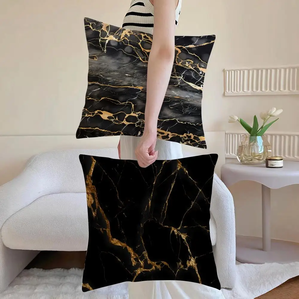 Stylish Vintage Opulent Luxurious Portoro Style Cushion Cover Washable Linen-Look for Daily Sofa Home Household Room Decor