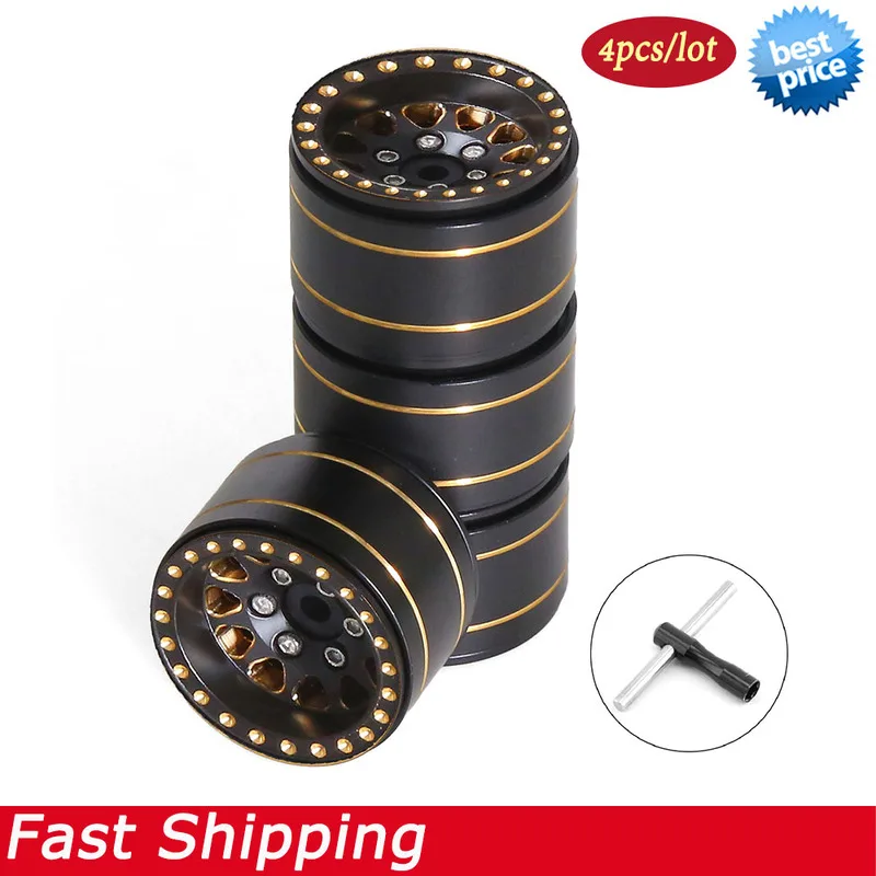 1.0" Brass Beadlock Wheel Rims for RC Crawler 1/18 Traxxas TRX4M Bronco Defender 1/24 Axial SCX24 AX24 FCX24 Upgrade Parts