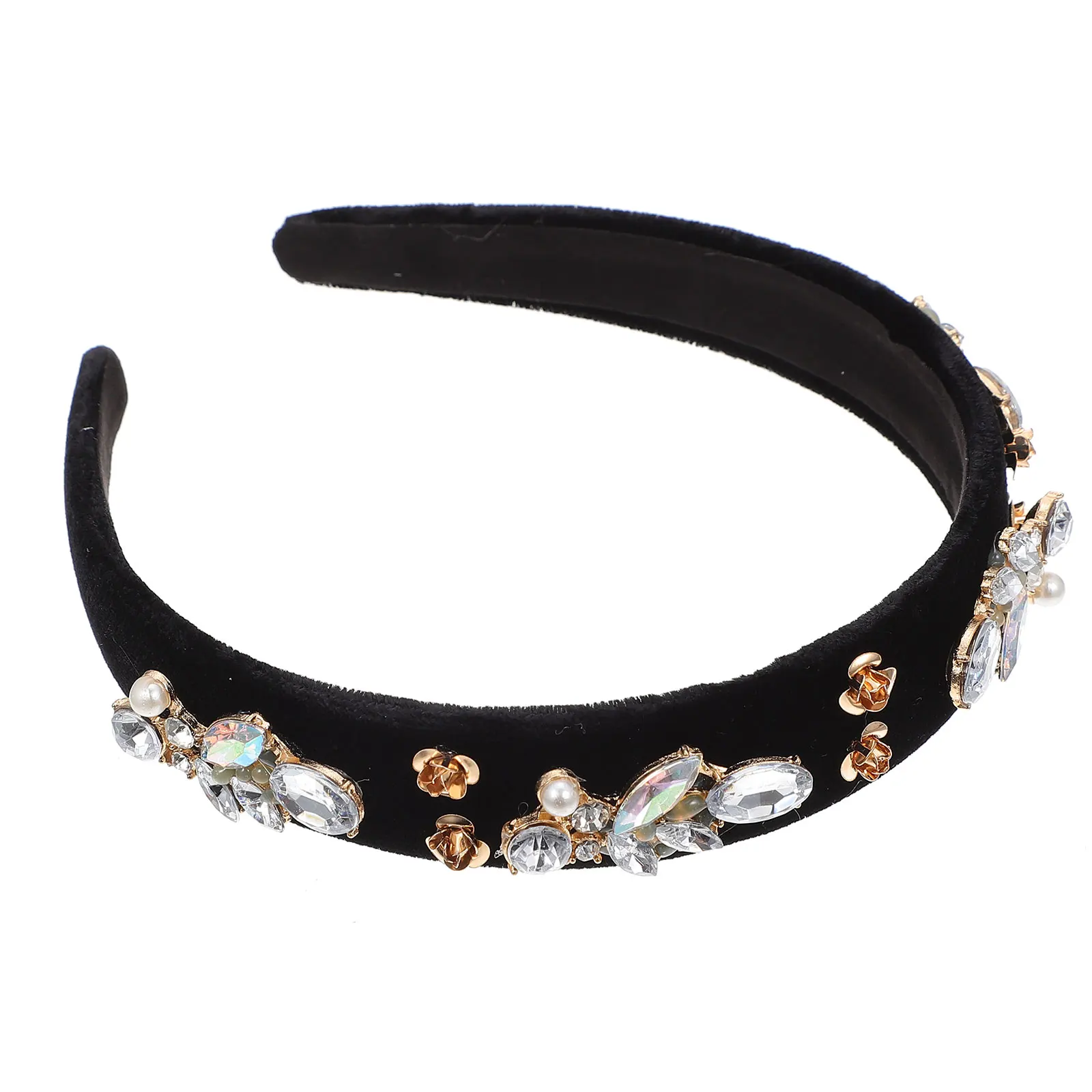

Rhinestone Pearl Hairb Elegant Bride Hair Accessories Fashion Women Hairhoop Party Wedding Christmas Cheer Props Concerts