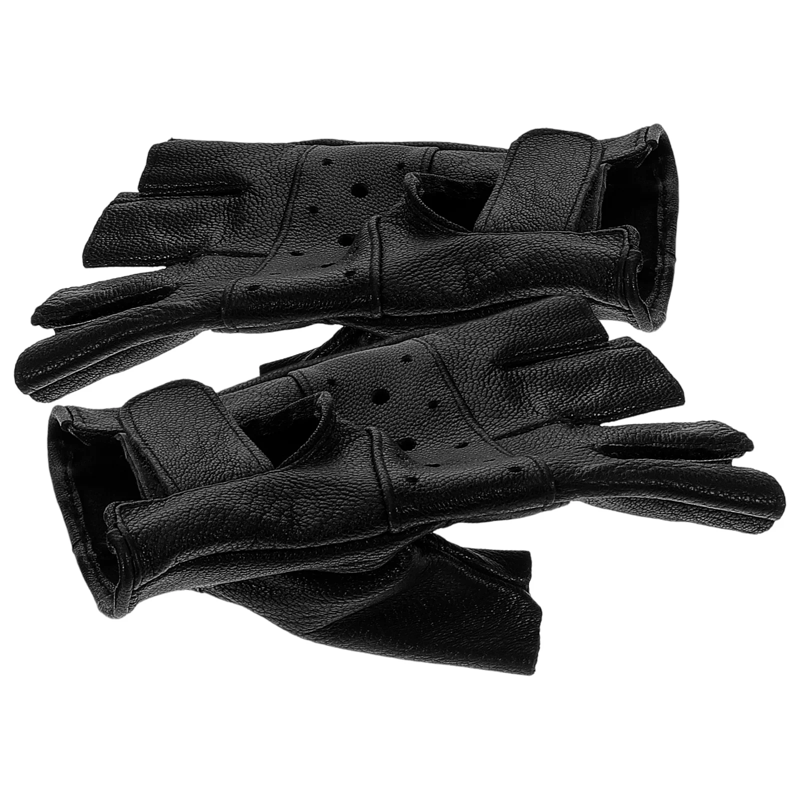 

Fingerless Gloves for Men Black Sport Cycling Biker Sheepskin Driving Riding Fitness Workout Gym Touch Screen Breathable