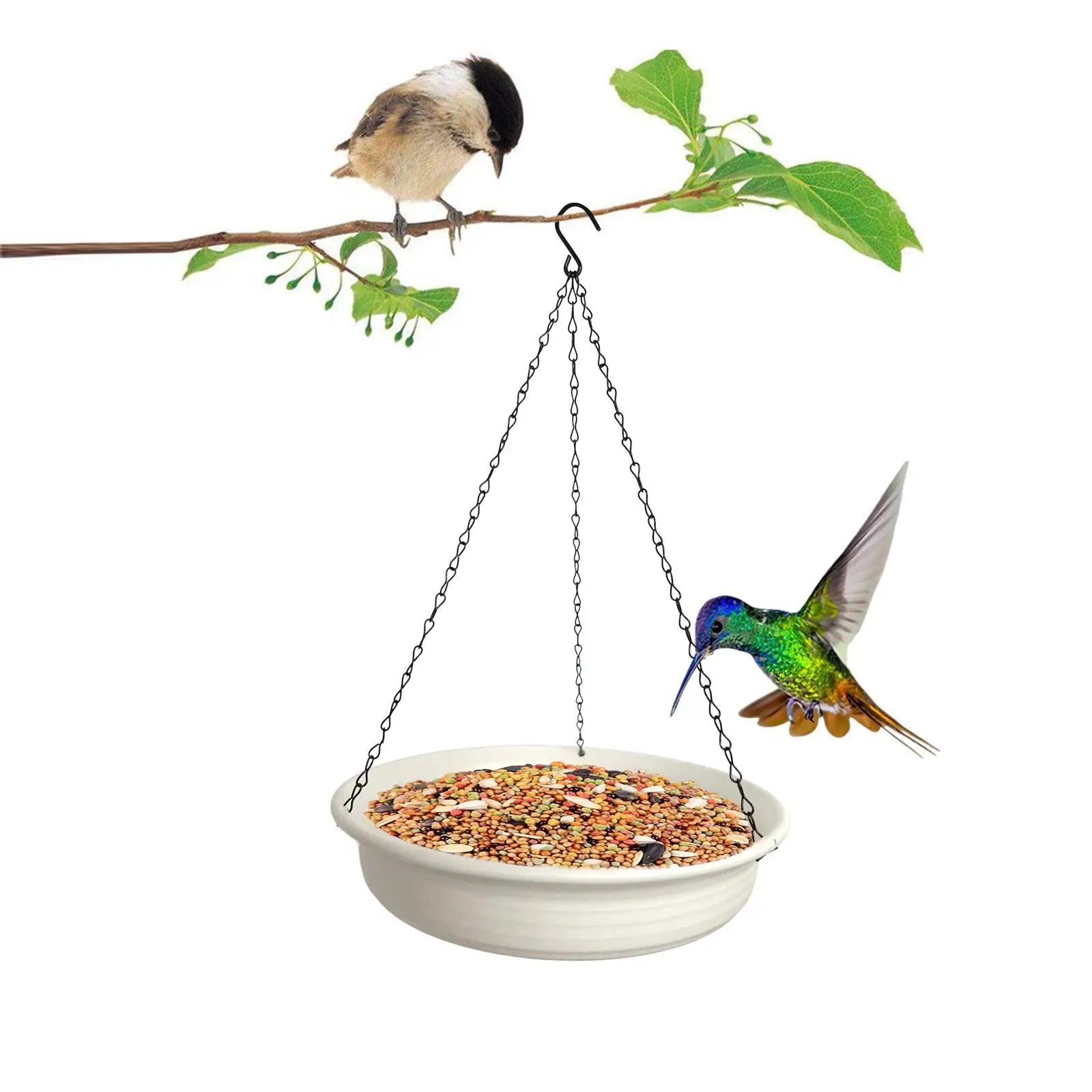 Bird Water Bowl Dish Decor Plate Tray Bird Feeding Dish for Tree Patio Yard