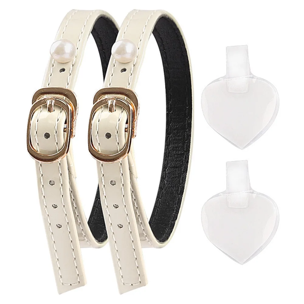 

1pair Decoration Pearl High Heels Shoes Band Adjustable with Buckle Anti-drop Heel Straps Belt Anti-loose Sandal Fixed Belts