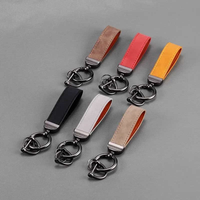 1PC Simple PU Leather Keychain Women Men Car Key Ring Chain Holder Key Strap Waist Wallet Keyring Business Party Jewelry Gifts image 2