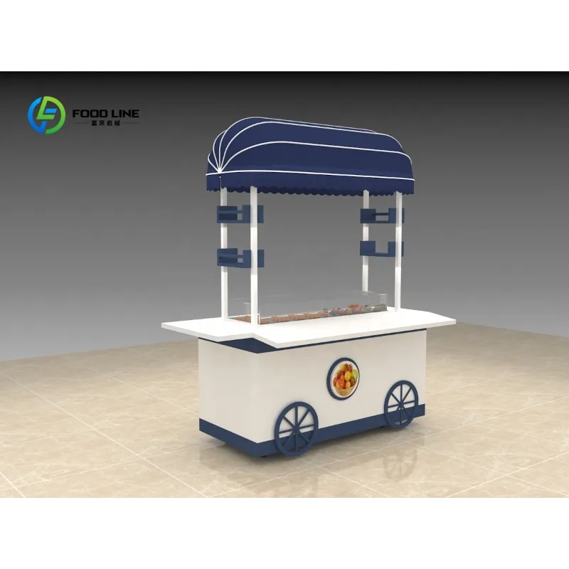 Catering Cart  Mobile Food Cart Ice Cream Truck Multi-function Hot Dog Food Cart Fresh Fruit Display Trolley Sale Customized