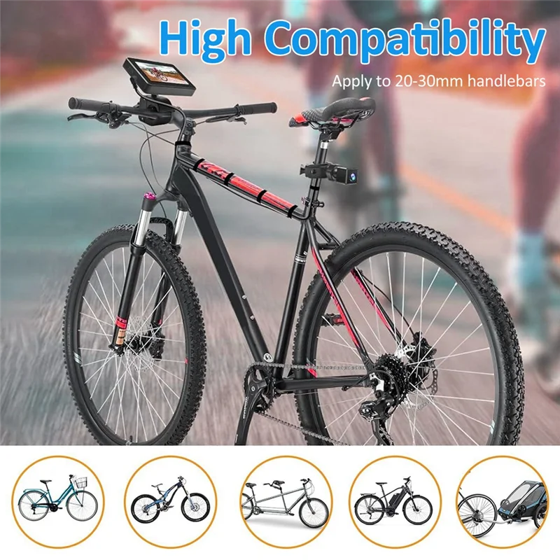 1080P Bike Camera 4.3Inch Screen Monitor Bicycle Bike Mirror Bike Rear View Camera For Bicycle, Mountain Bike, Road Bike