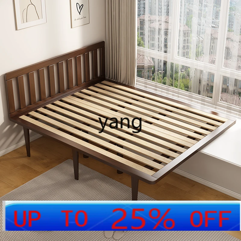 LH  bay window splicing bed with guardrail bedside solid wood row skeleton study renovation expansion custom bed frame