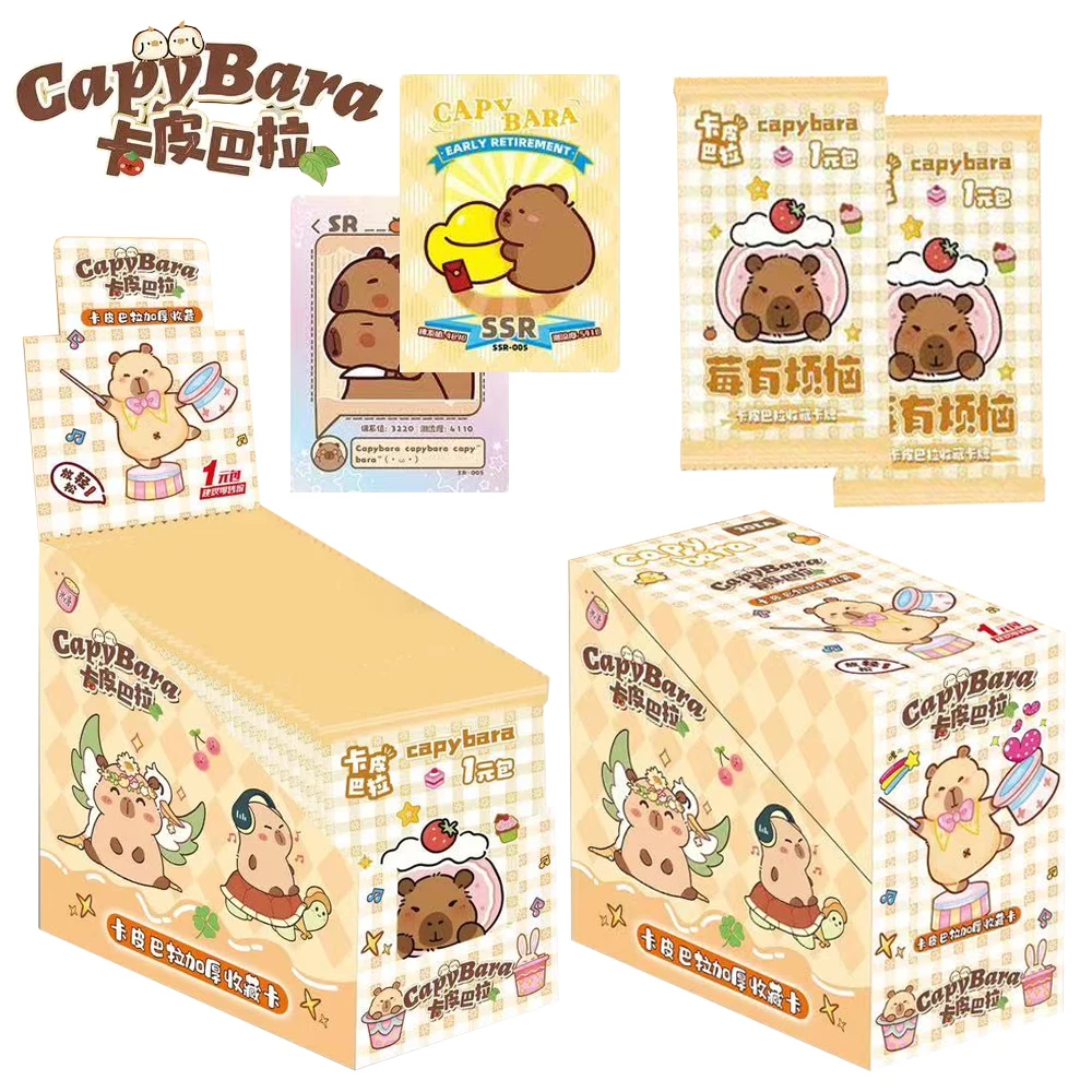 2024 New Kapibala Cards Animal Capybara Double Sided Printing Card Cartoon SR GP SPCards HD Photocard Kids Gift Collection Cards