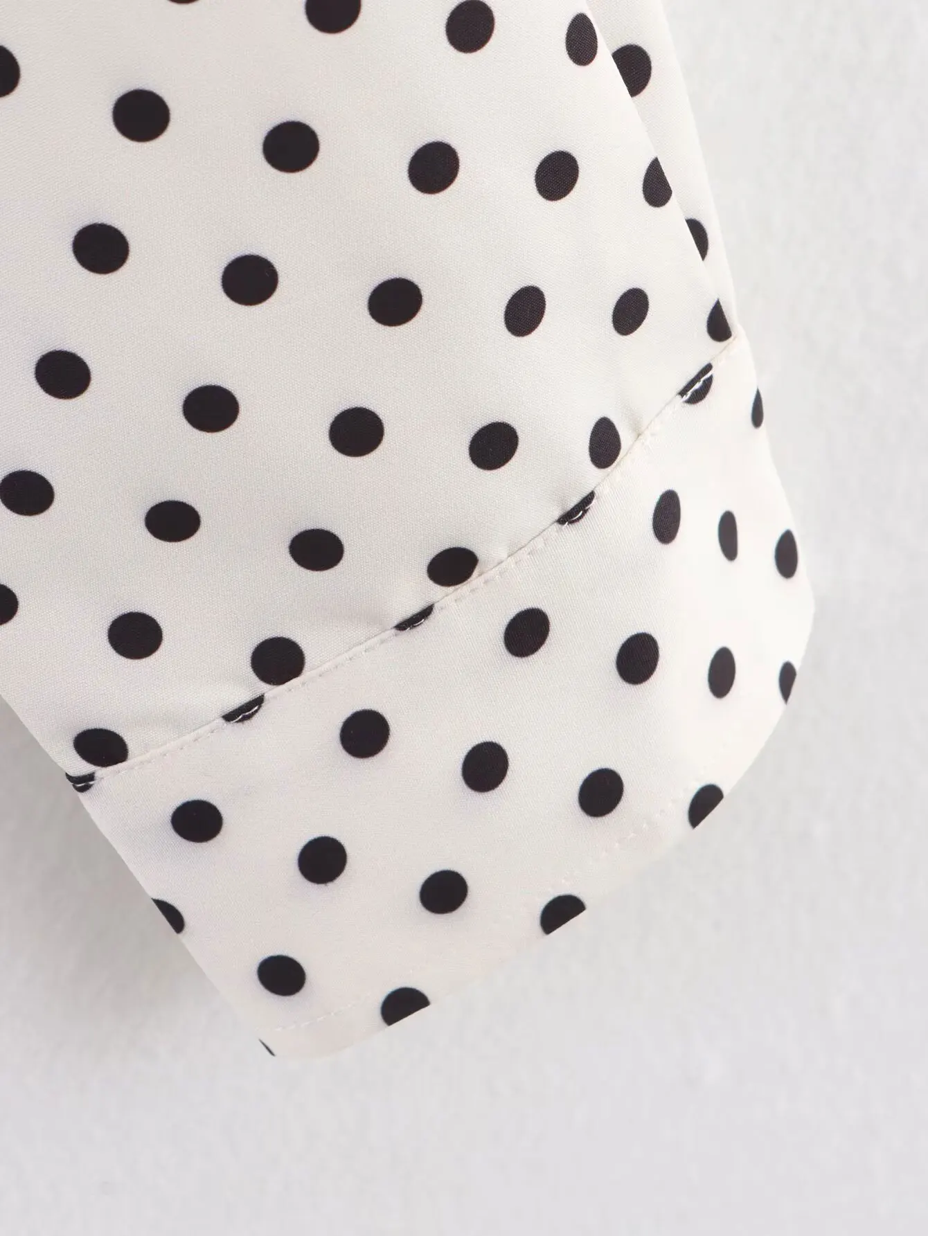 HH Weibliche Herbst Mode Polka Dot Gedruckt Set Lange Ärmel Rollkragen Kordelzug Jacke + A-line Shorts frauen Vintage Anzug – Detail 29