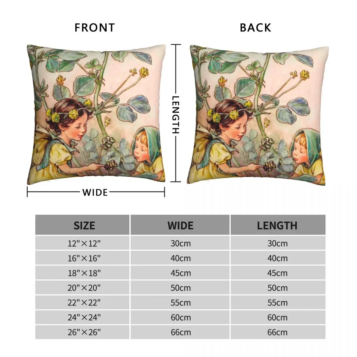 The Medic Fairy Vintage Illustration Pillowcase Polyester Linen Velvet Pattern Zip Decorative Home Cushion Cover 18