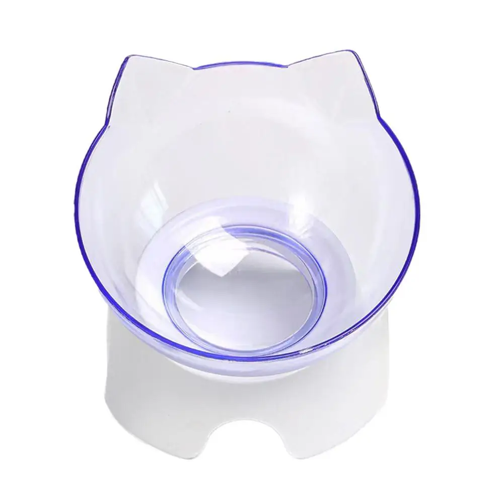 Plastic Tilted Elevated Cat Bowl Pet Food Bowl Tilt High Bottom Supplies Antichoking Pet Neck Feeding Protector Bowl S3E4