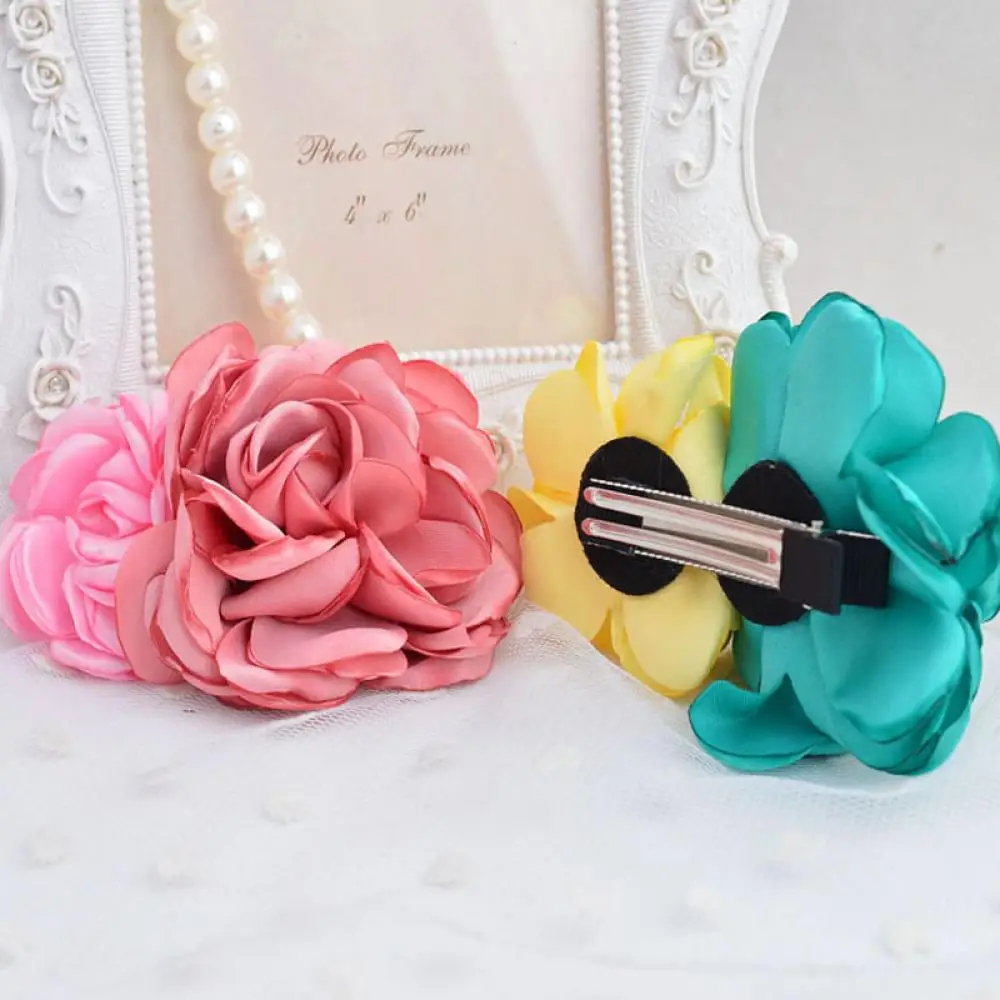 Fashion Baby Girls Kids Big Rose Flower Hairpin Bows Clips Hairclips Barrettes