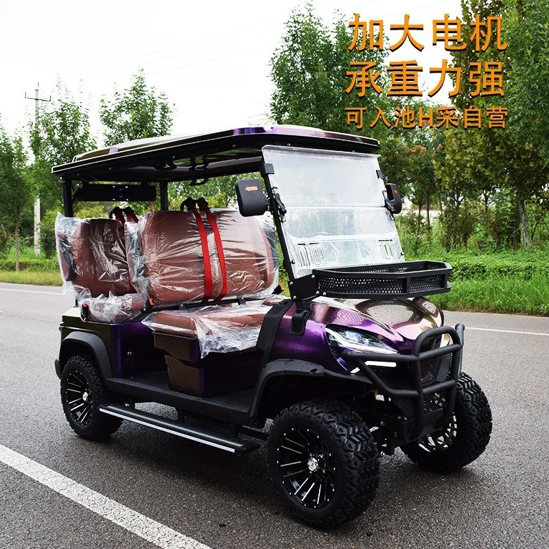 Golf cart scenic tourist shuttle, security patrol car, airport playground passenger