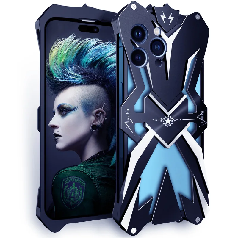 

Роскошный бронированный металлический противоударный чехол с винтом для iPhone 15 Pro 14 13 12 pro max, алюминиевые чехлы для телефонов, сверхмощный чехол