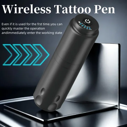 Imagen 2 del producto Máquina de tatuaje inalámbrica, pluma, batería de 1500mah, estructura de accionamiento directo, carrera de 3,5mm, equipada con motores personalizados, suministros de tatuaje