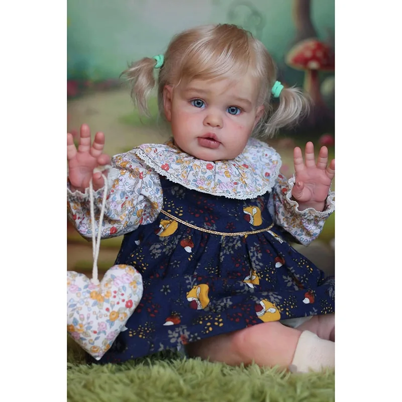 

60 см Ellie Реалистичная кукла реборн для малышей, кукла для новорожденных, мягкая на ощупь 3D кожаная художественная кукла с волосами ручного корня