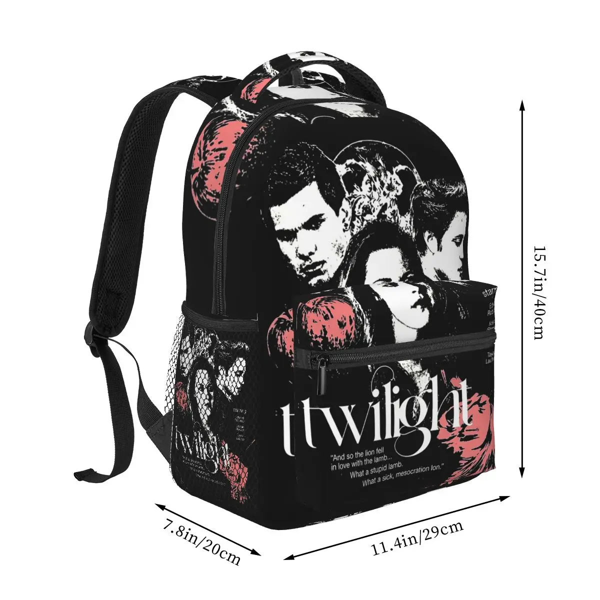 The Twilight Saga Movie Edward Bella Backpack Hot Sale Daypack Large Capacity Children BookBag School Bag Shoulder Bags