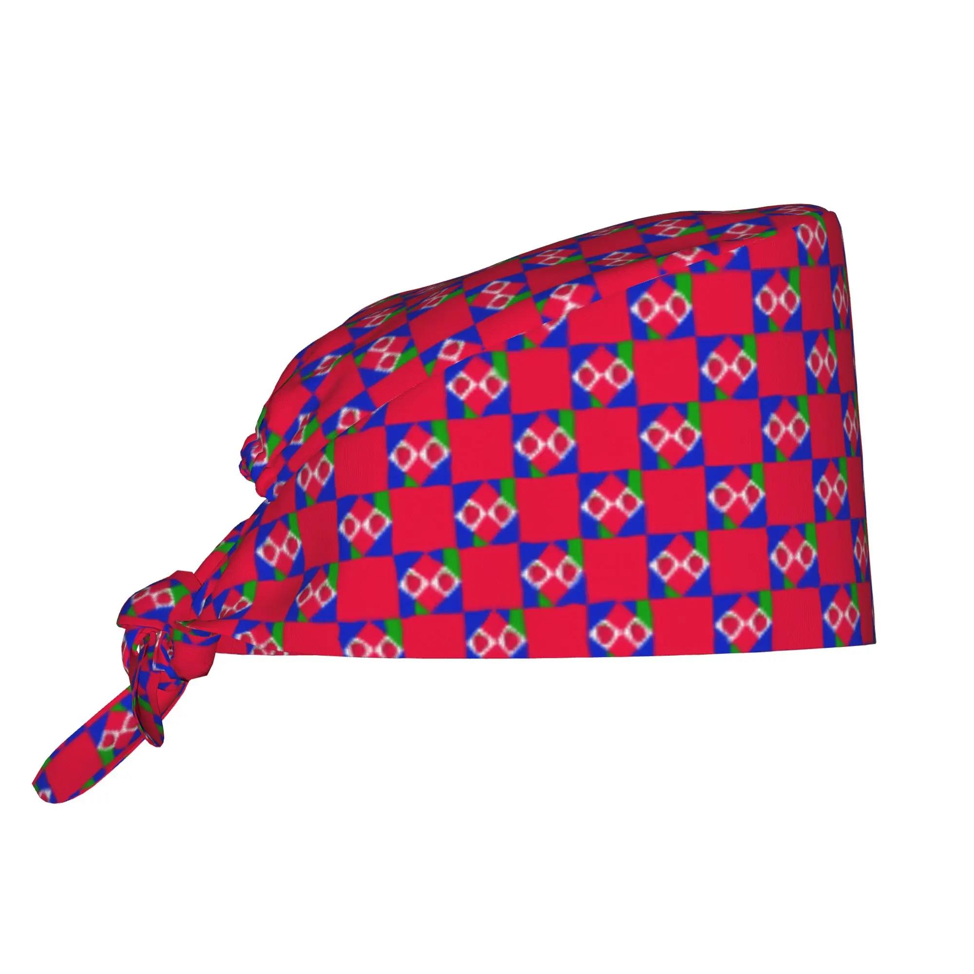 Fruit Checkerboard Strawberry  Working Cap Surgical Hats Men Women  Operating Room Cap Nursing Cap Lab Works Hat