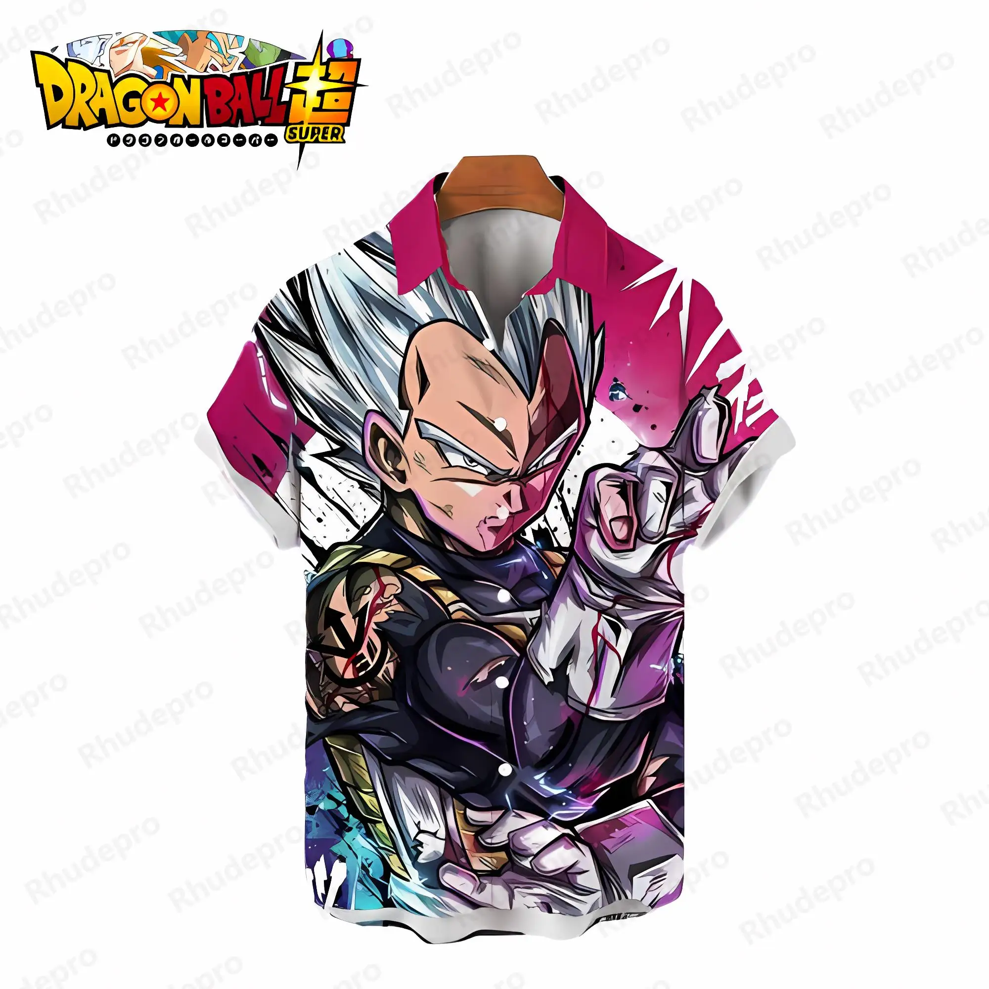 Cute Men's Shirt Cool Clothes Dragon Ball Z Goku Super Saiya Beach Style Fashion Seaside Trip Vegeta Summer Anime Y2k Streetwear