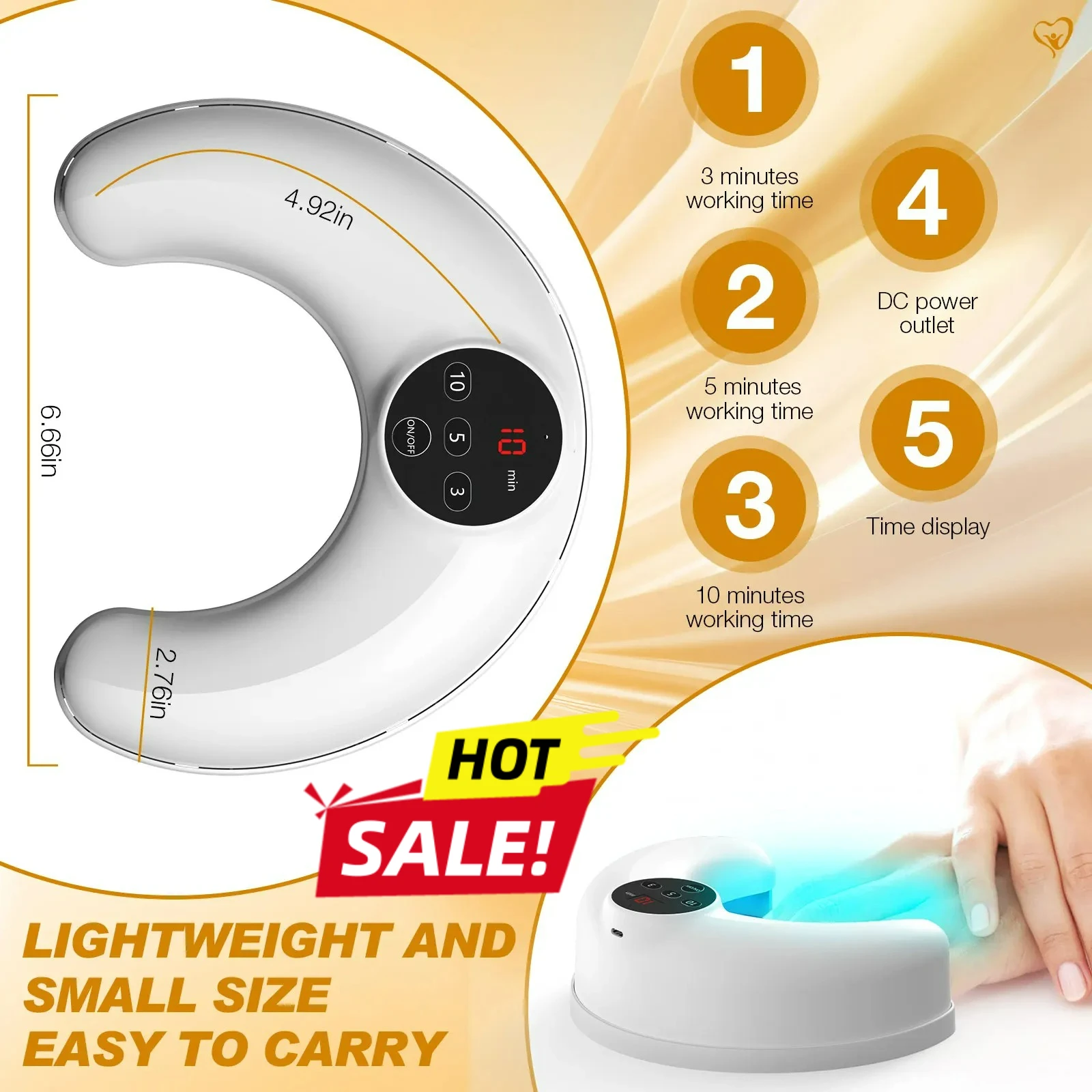 

Wireless Nail Fungus Laser Device 45W 470nm Blue Light 3-10 Minutes Toenails Anti Infection Paronychia Onychomycosis Care