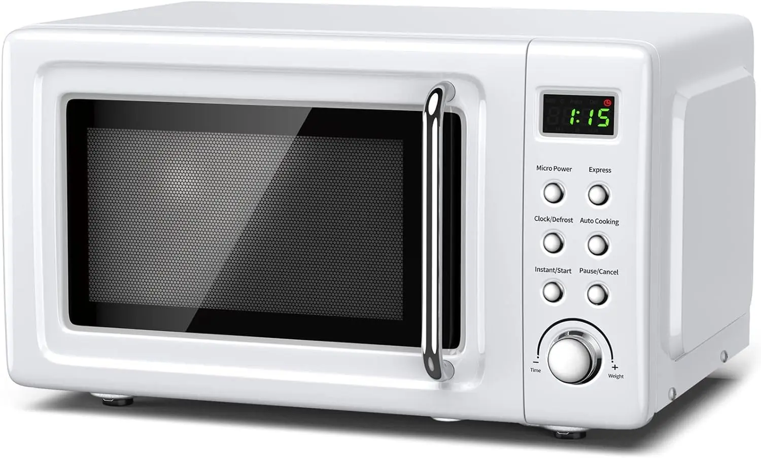 Retro Compact Microwave Oven, 0.7 Cu Ft Countertop Microwave with Removable Turntable and Child Lock, 8 Auto-Cooking Programs, D